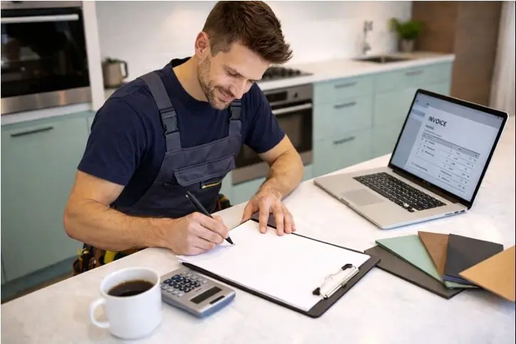 inmeten en calculeren keukenwrap